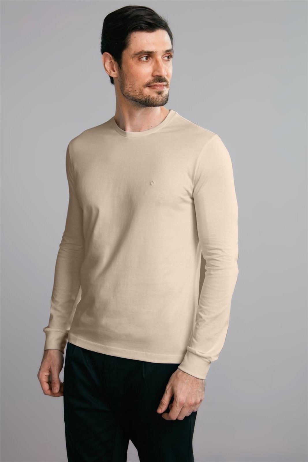 HIGHSTIL Camiseta Manga Longa Premium Malha Slim Fit - Marrom Crafit