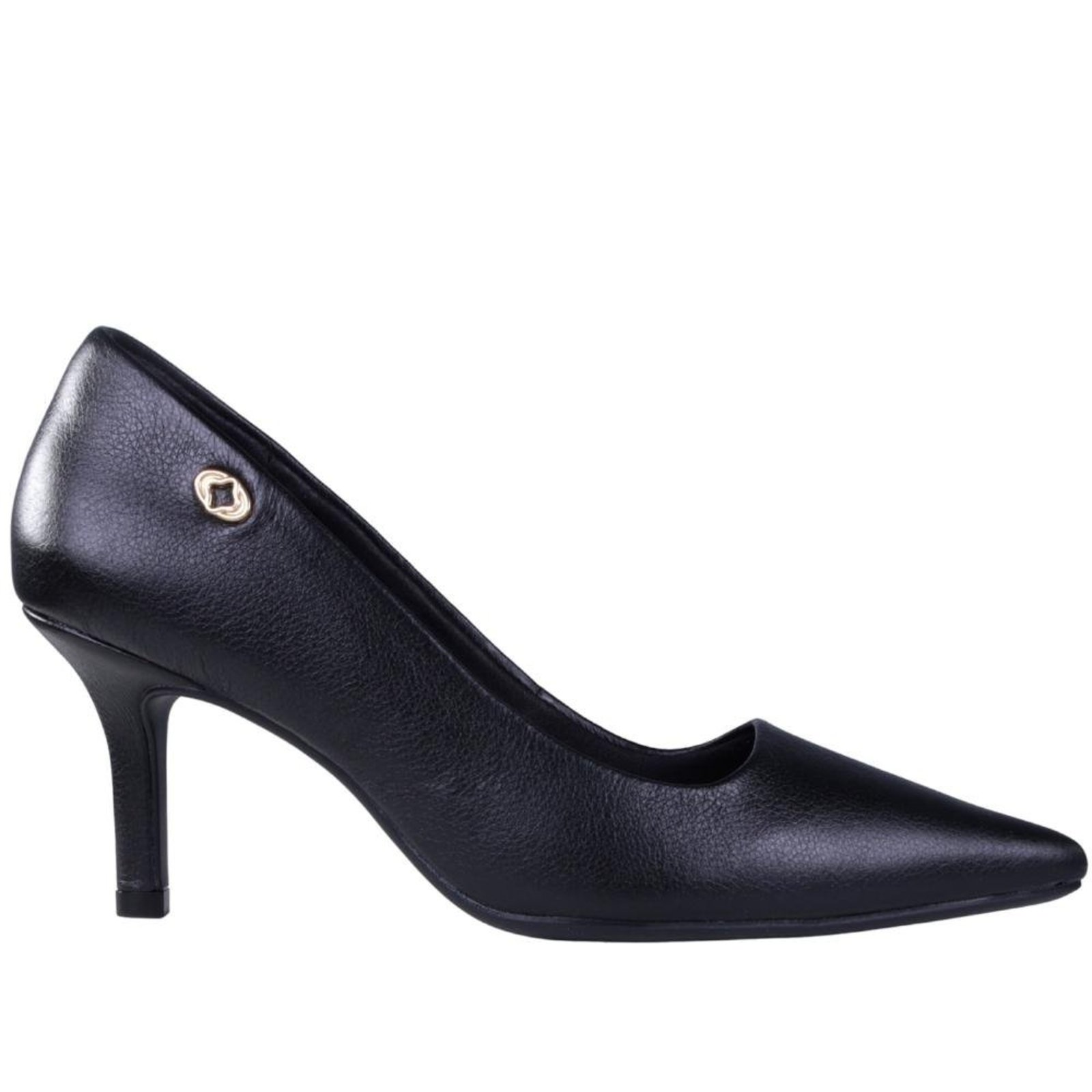 Sapato Feminino Scarpin em Couro Zariff T7065-082 Preto Incolor