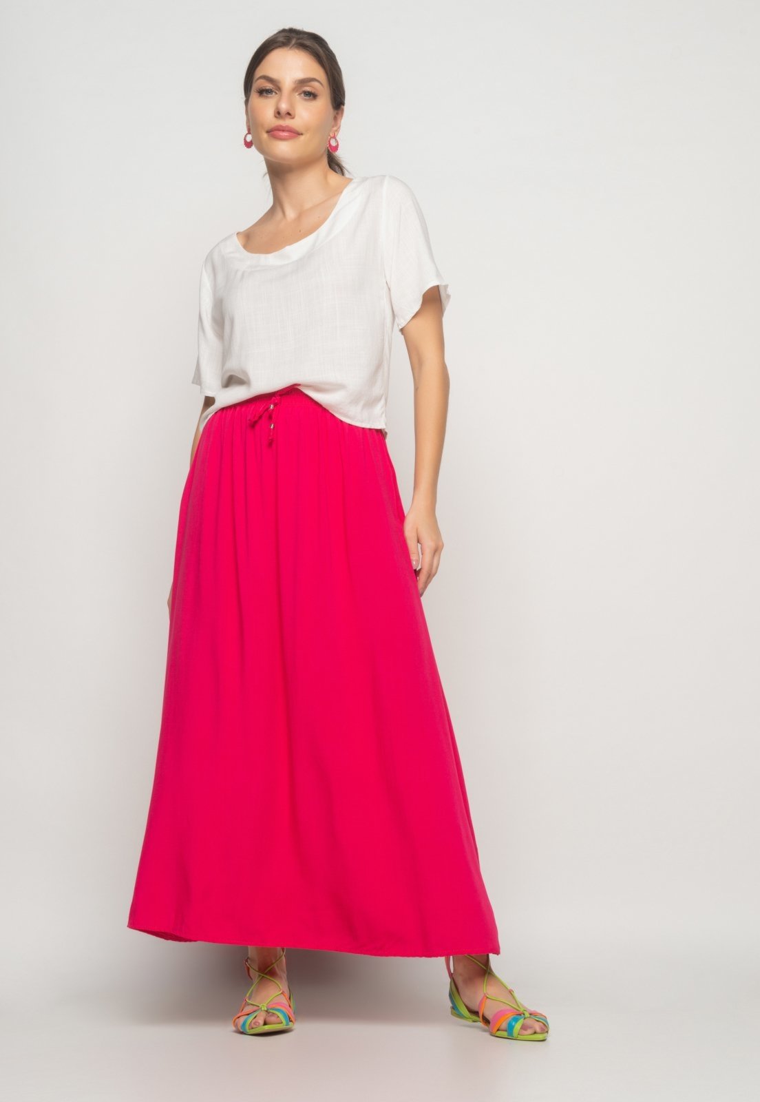 Cropped Gola Canoa Viscolinho Salvatore Fashion Branco