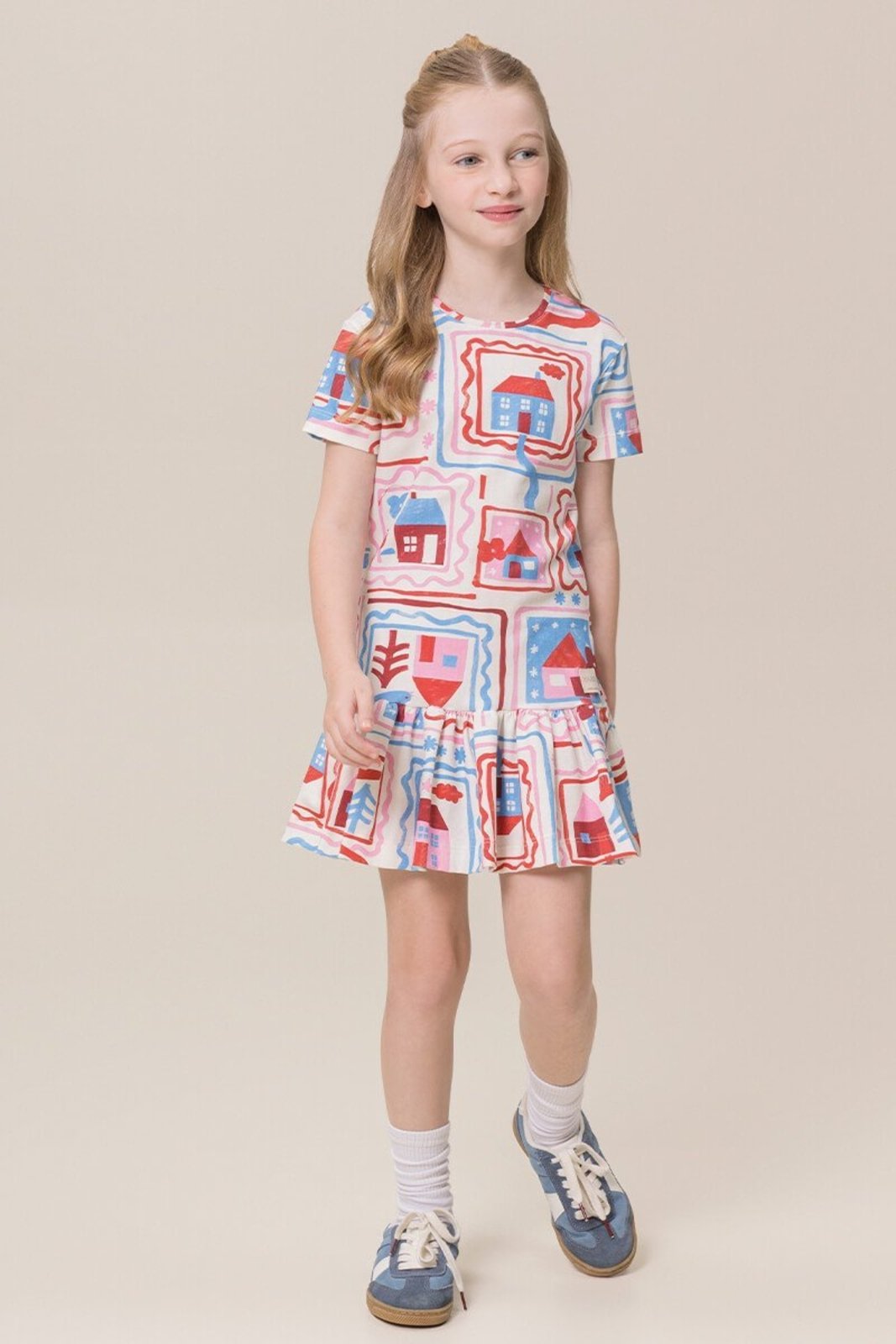 Infantil - Vestido Curto Bugbee em Cotton Estampado
