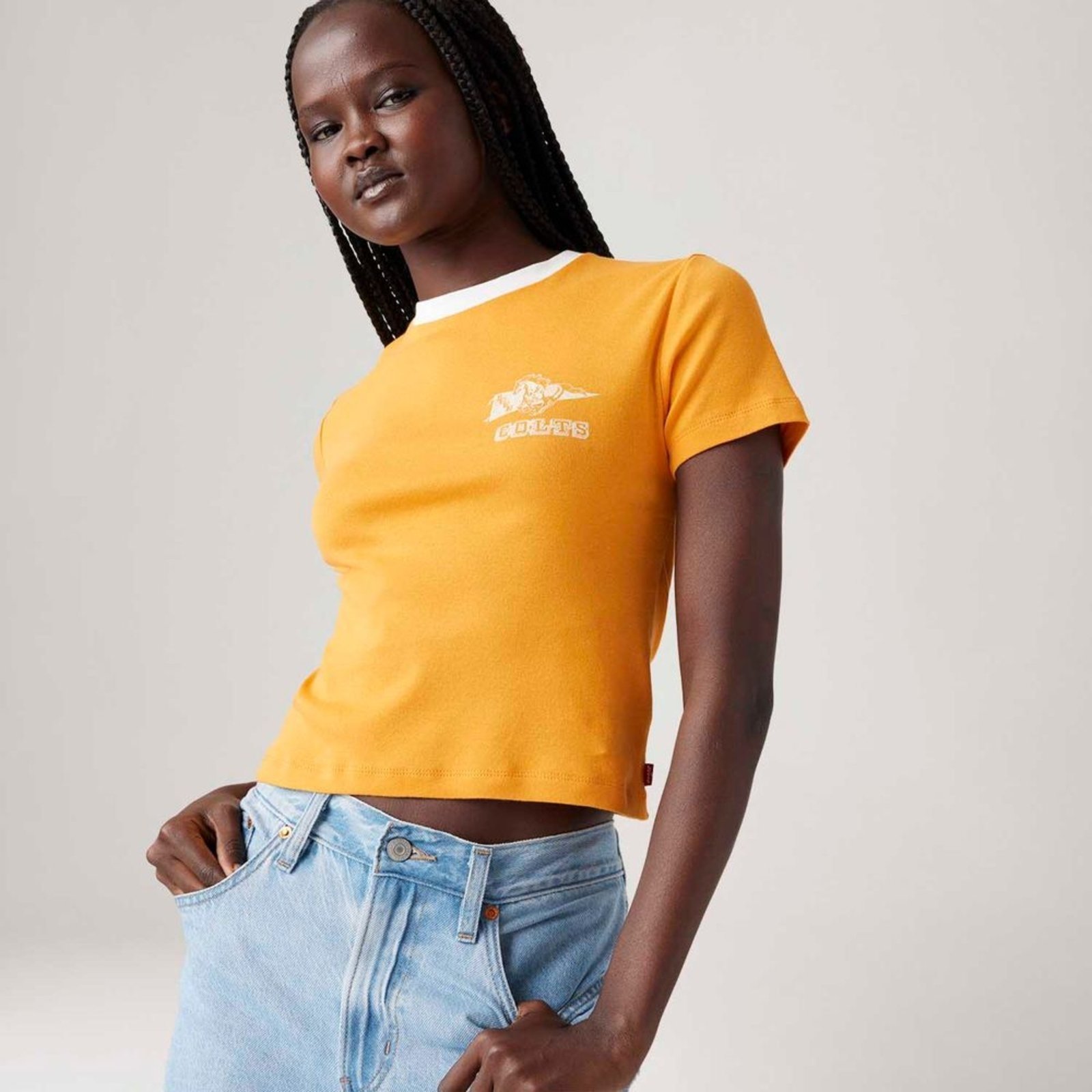 Camiseta Levi’s® Essential Sporty Amarela Manga Curta