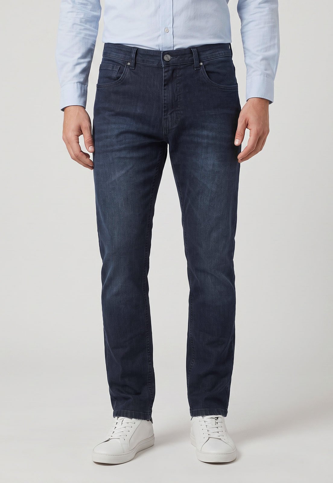 Calça Jeans Masculina Aleatory Reta Azul Escuro