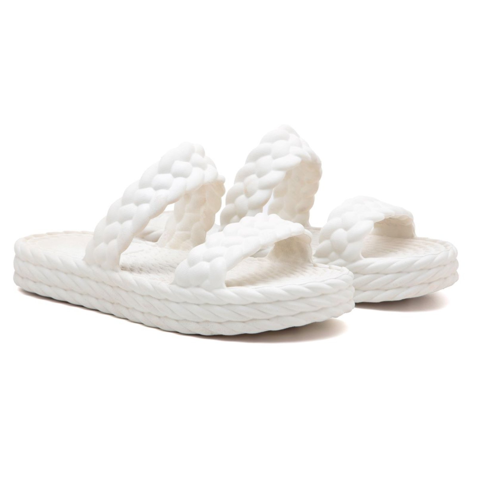 Chinelo Feminino Casual Anna Andrade Sandália Plataforma Flatform Leve Tendência Branco