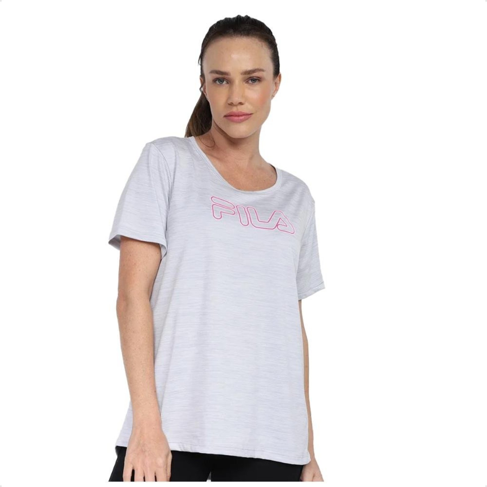 Vista 2 Camiseta Fila Basic Train Feminina cinza Fila cinza