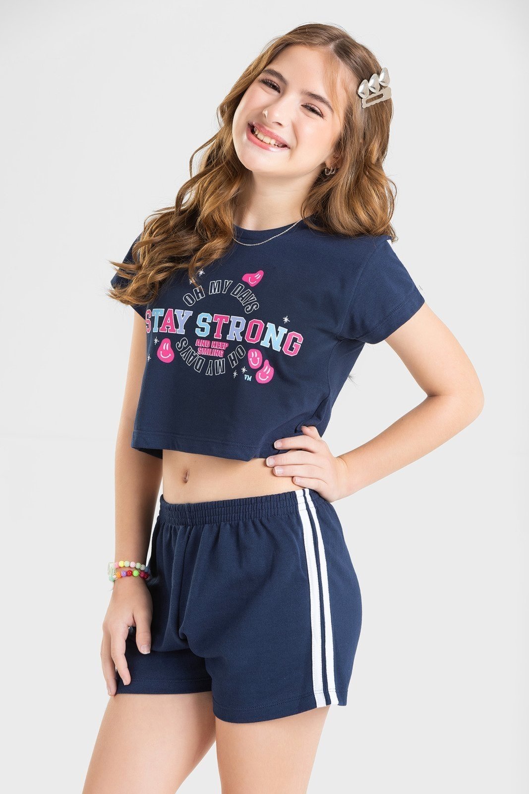 Infantil - Conjunto Juvenil Verão Feminino Stay Strong