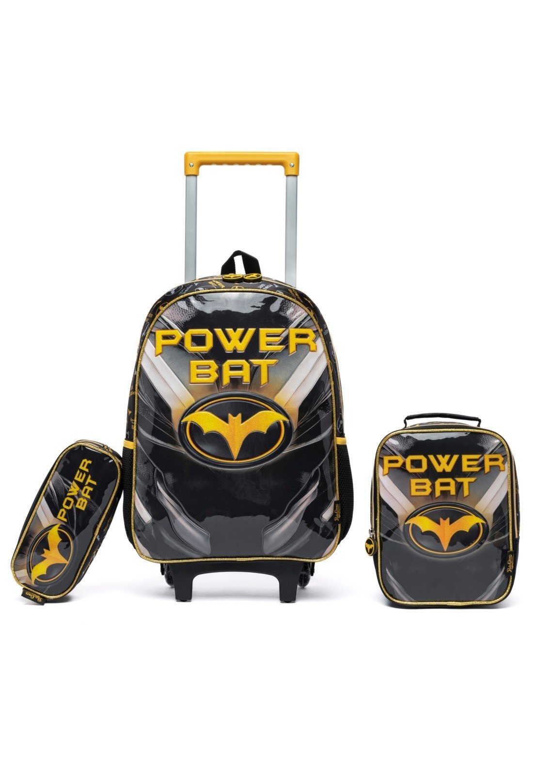 Infantil - Kit Mochila Estojo Lancheira Rodinhas Escolar Menino Reforçada