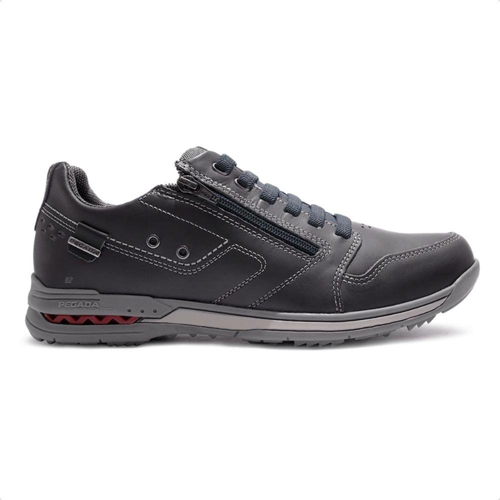 Sapatênis Pegada Gold Casual Com Zíper Masculino Cinza
