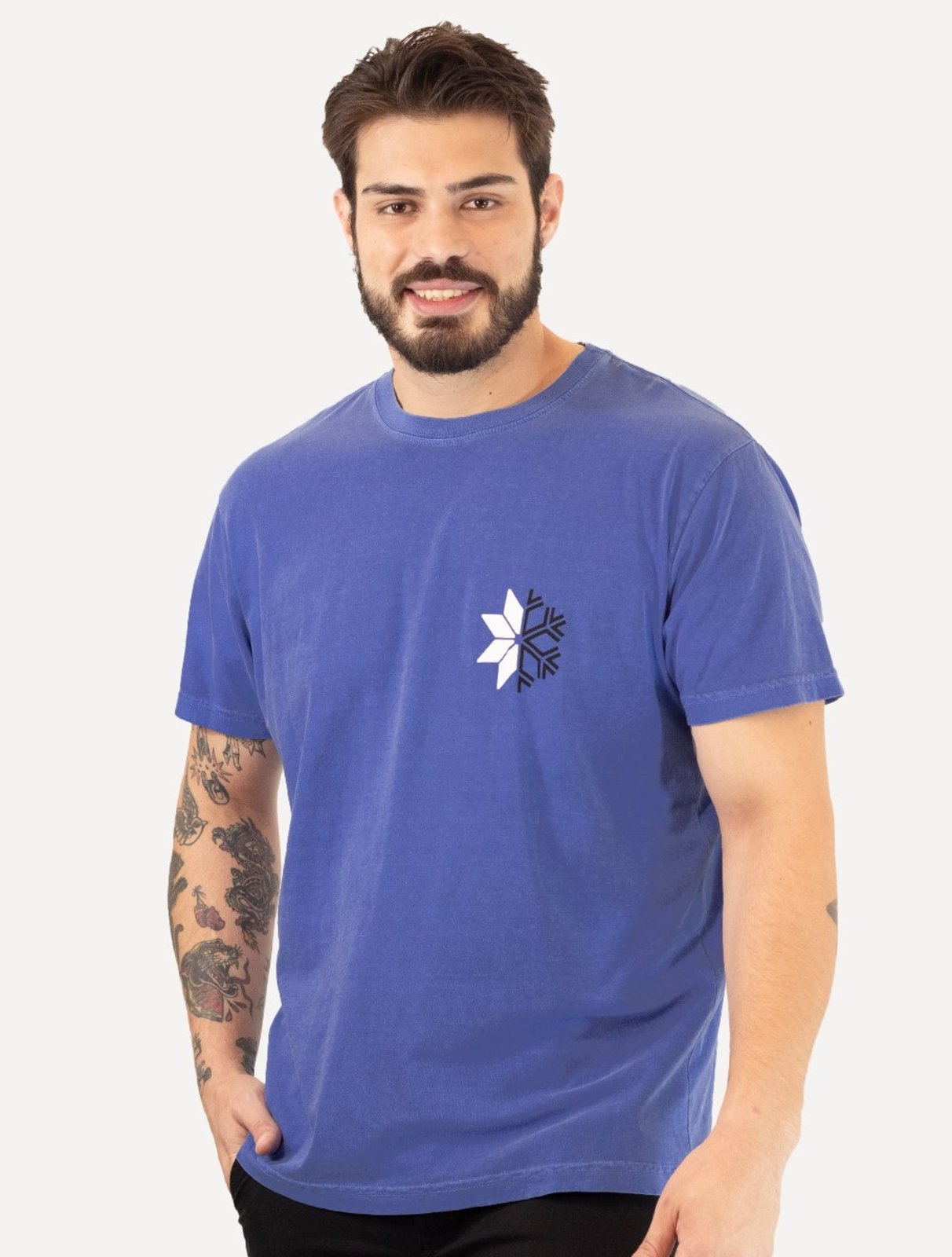 Camiseta Osklen Masculina Regular Stone Snow Smooth Back Icon Azul Royal