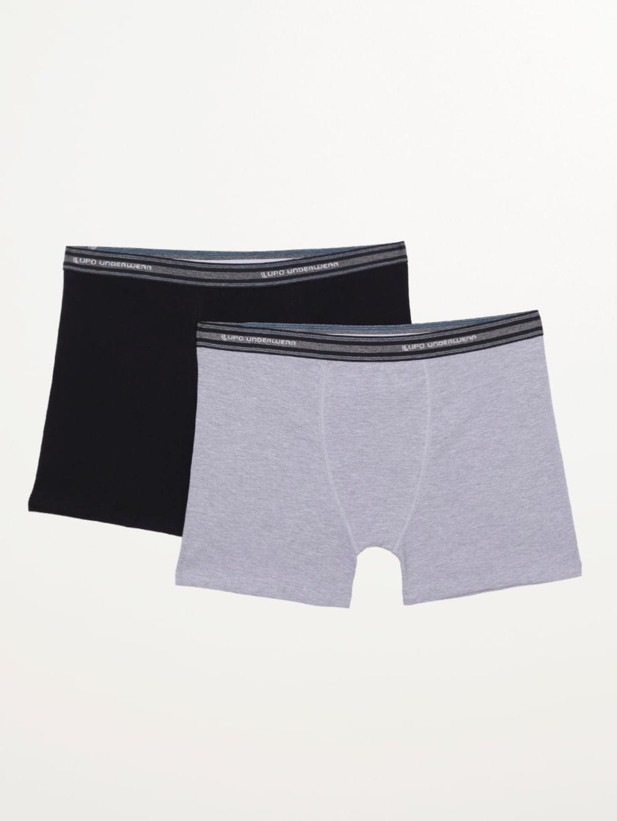 Vista 2 Kit com 02 Cuecas Boxer Lupo Masculino preto Lupo preto