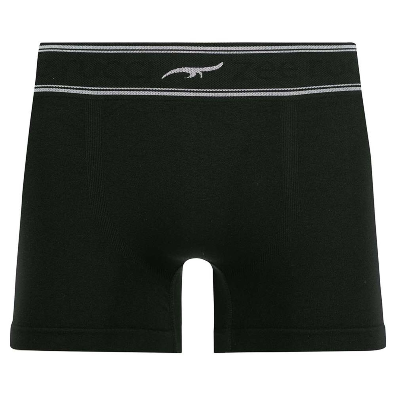Cueca Boxer com Cós Listrado Sem Costura Preta
