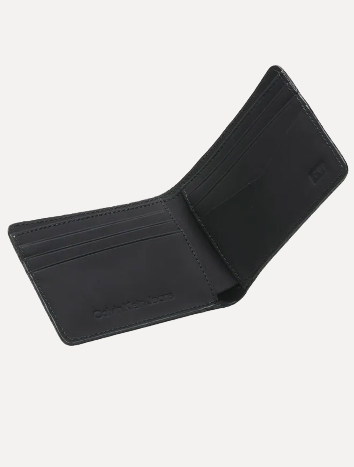 Vista 3 Carteira Calvin Klein Masculina Couro Re Issue Stripe Preta preto Calvin Klein preto
