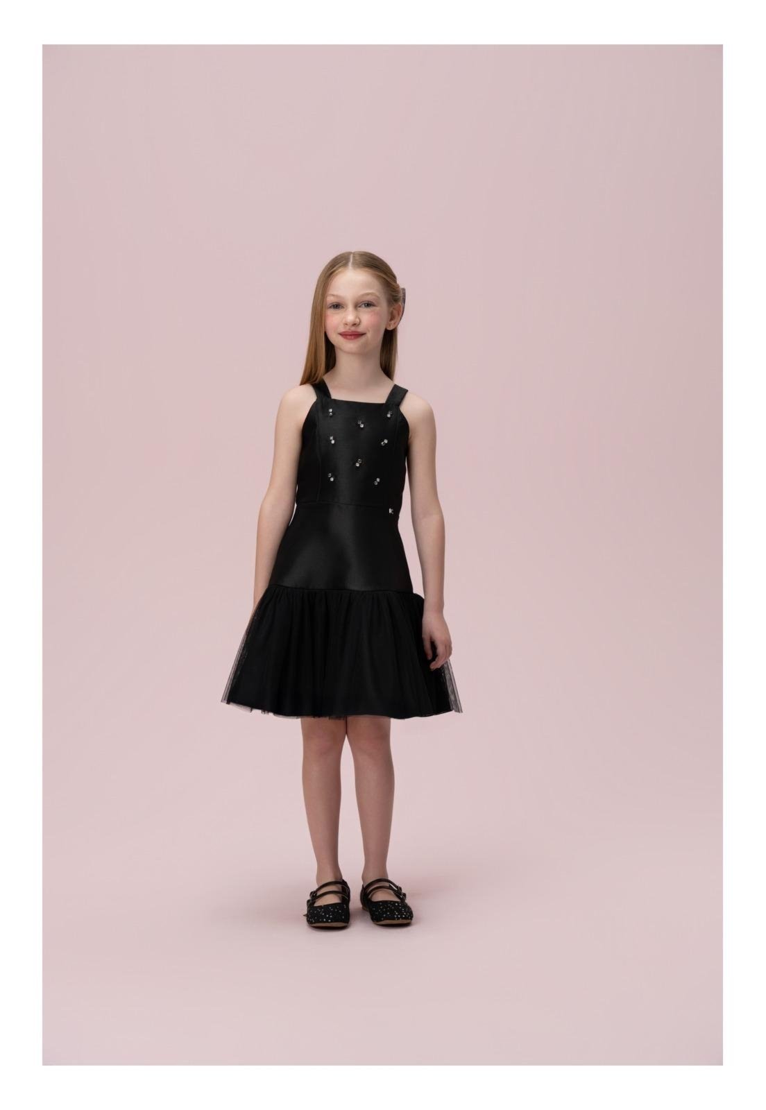 Infantil - Vestido Preto de alça com Tule Petit Cherie 10 Preto