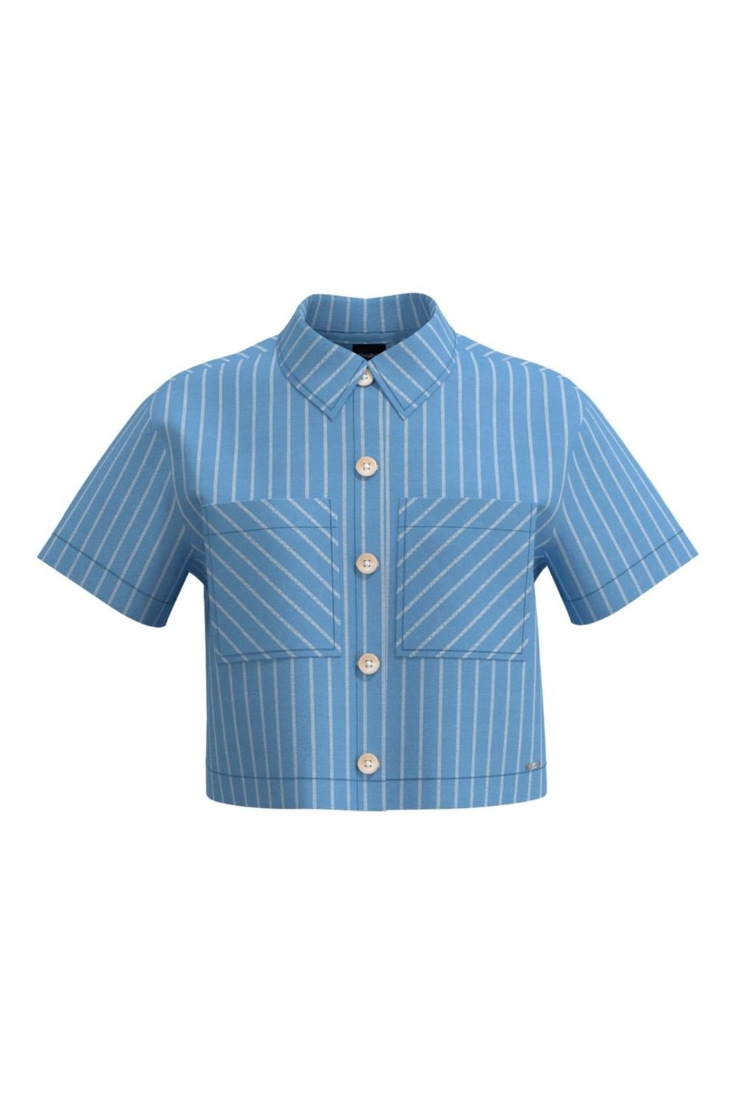 Infantil - Camisa Juvenil Menina Cropped Listrada Elian Azul