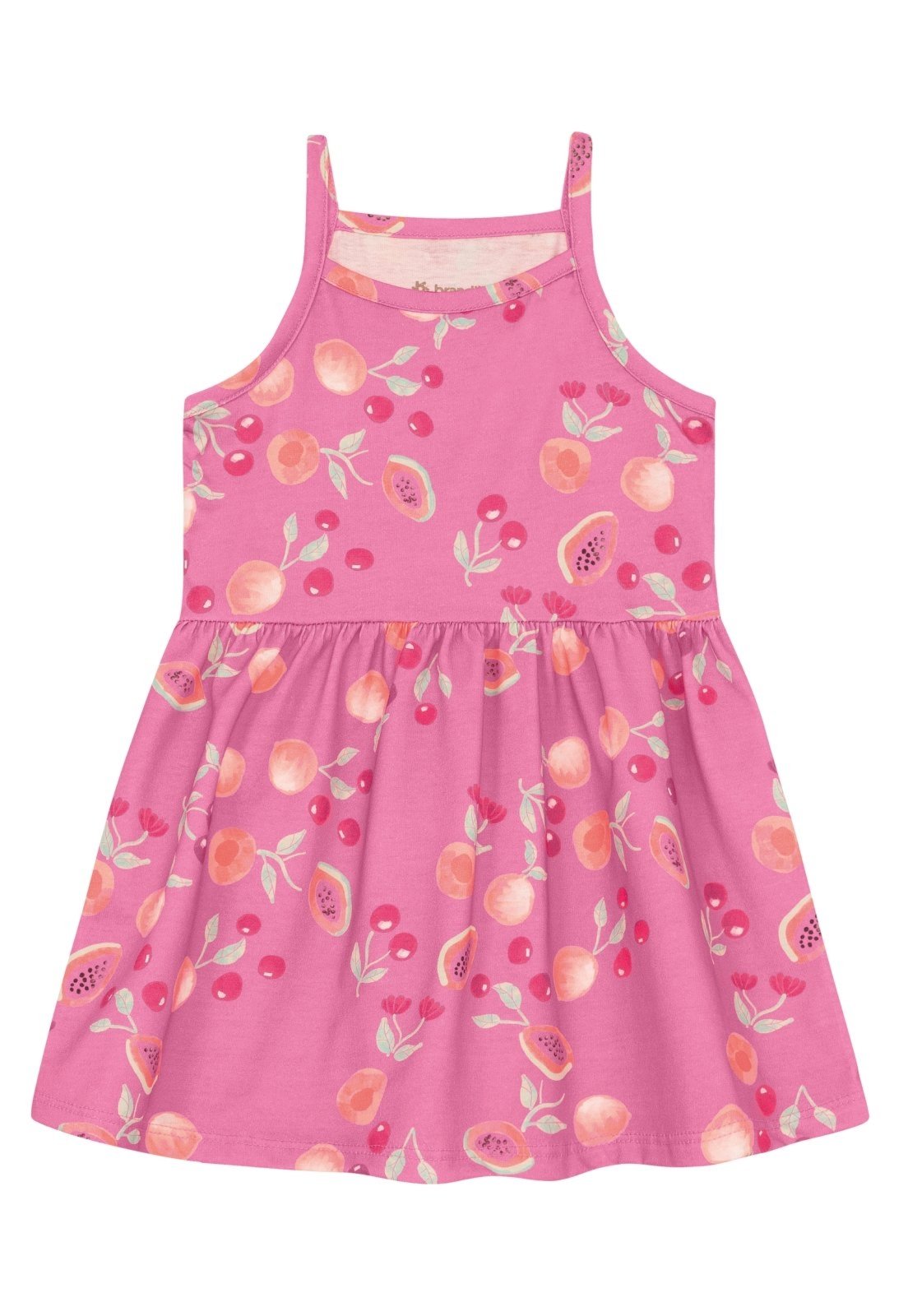 Vista 2 Infantil - Vestido menina de frutinhas Brandili rosa Brandili rosa