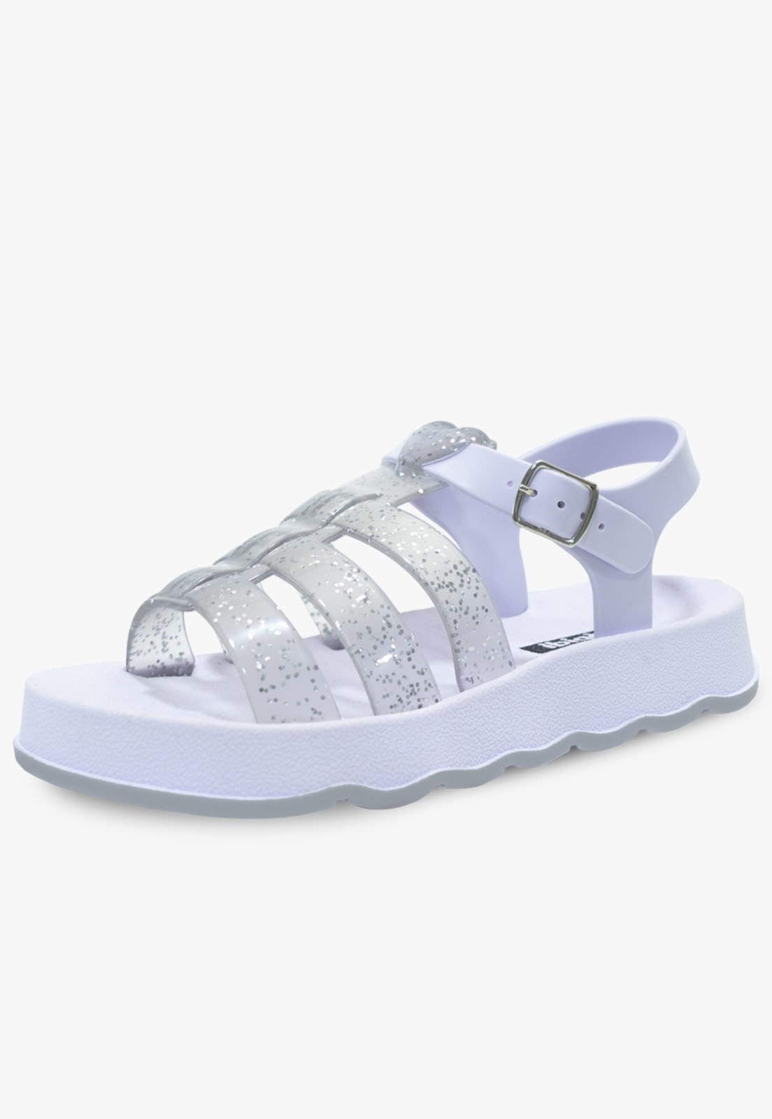 Vista 2 Infantil - Sandalia Papete Feminina Pópidi Moderninha Confort Glitter Prata dourado dourado
