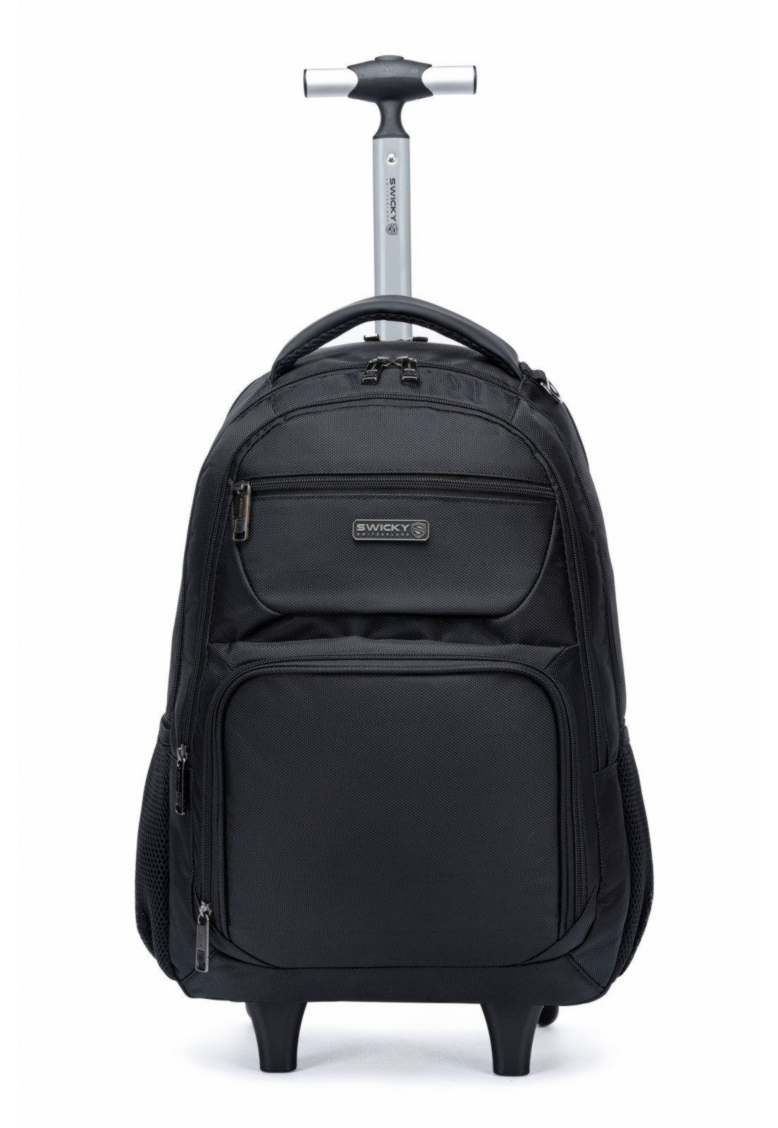 Vista 3 Mochila De Rodinhas Executiva Swicky Impermeável Viagem Reforçada Grande preto SWICKY preto