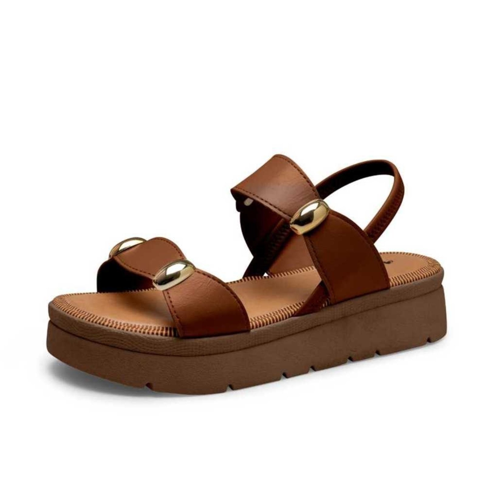 Vista 3 Sandália Feminina Mississipi Flatform Tiras Grossas bege MISSISSIPI bege