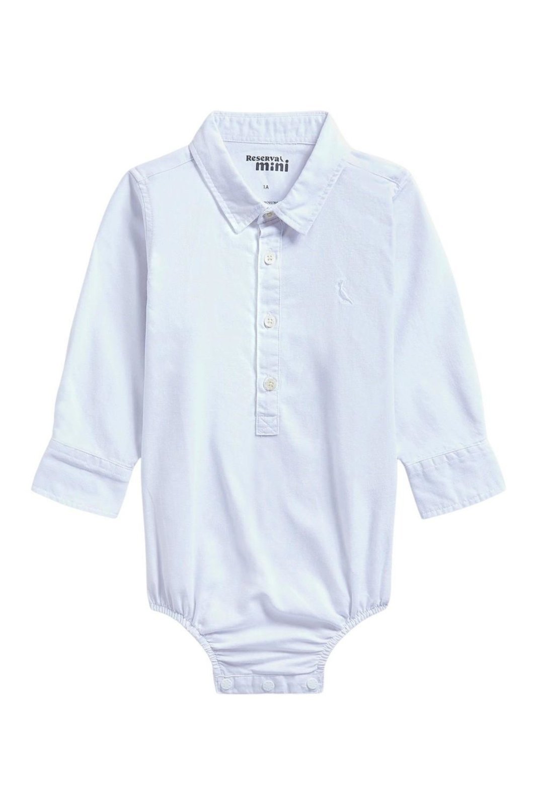 Infantil - Camisa Macaquinho Manga Longa Oxford Reserva Mini Branco