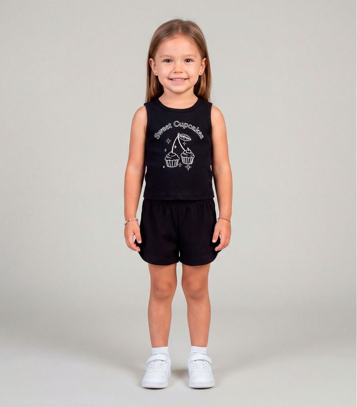 Infantil - Conjunto Feminino Regata e Short Select Preto