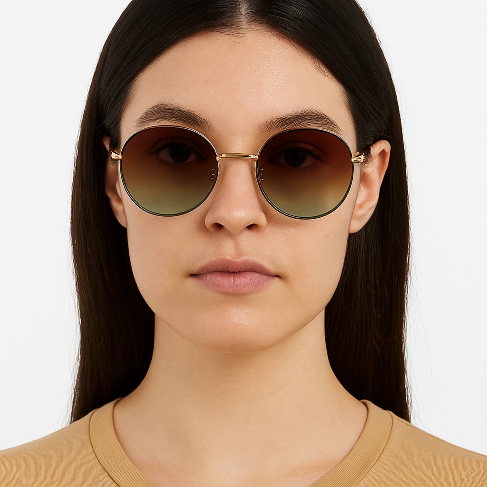 Óculos de Sol Redondo Estilo Retrô Lente Escura UV400
