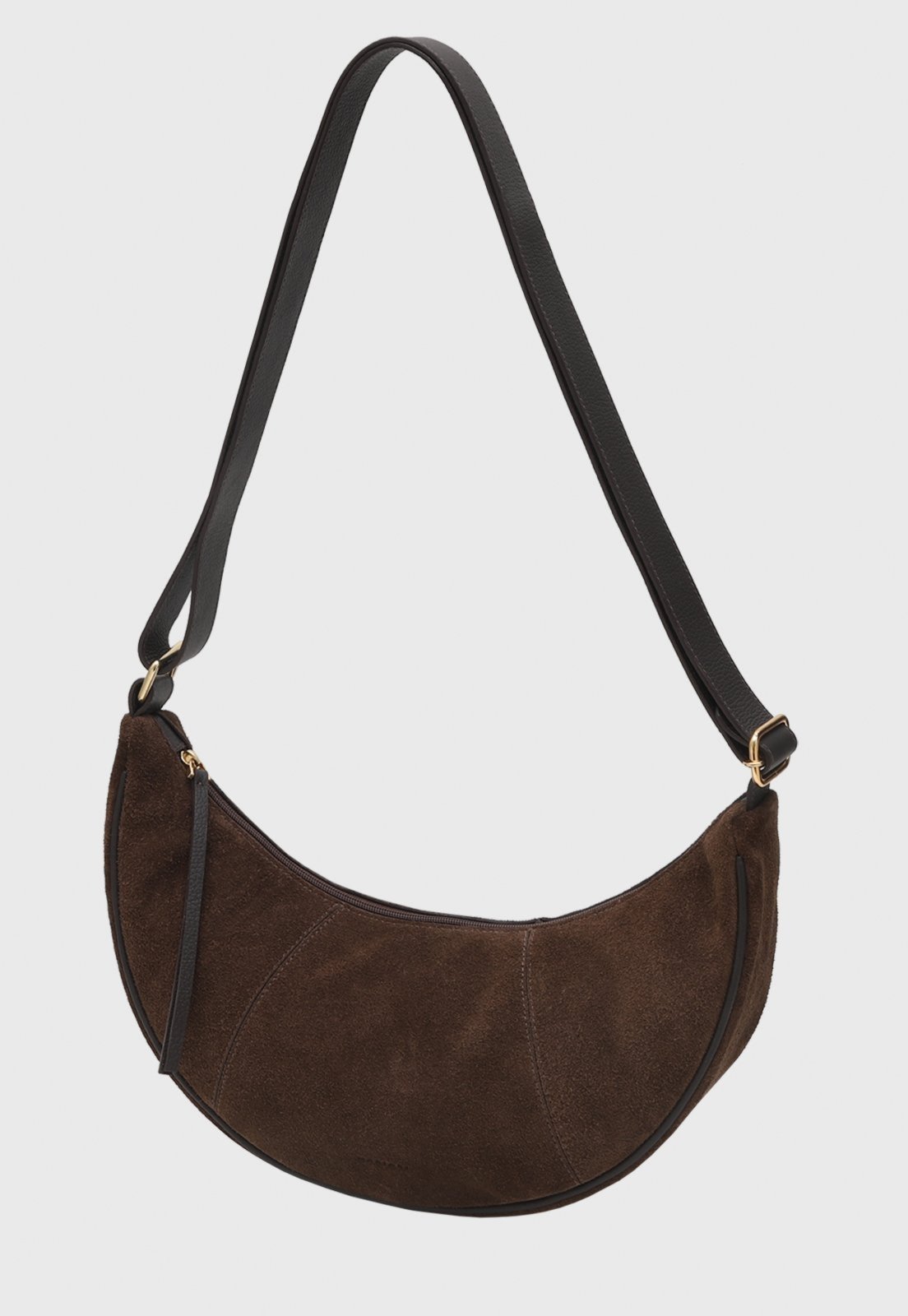 Bolsa Transversal Couro Mariart Seriguela Café Suede