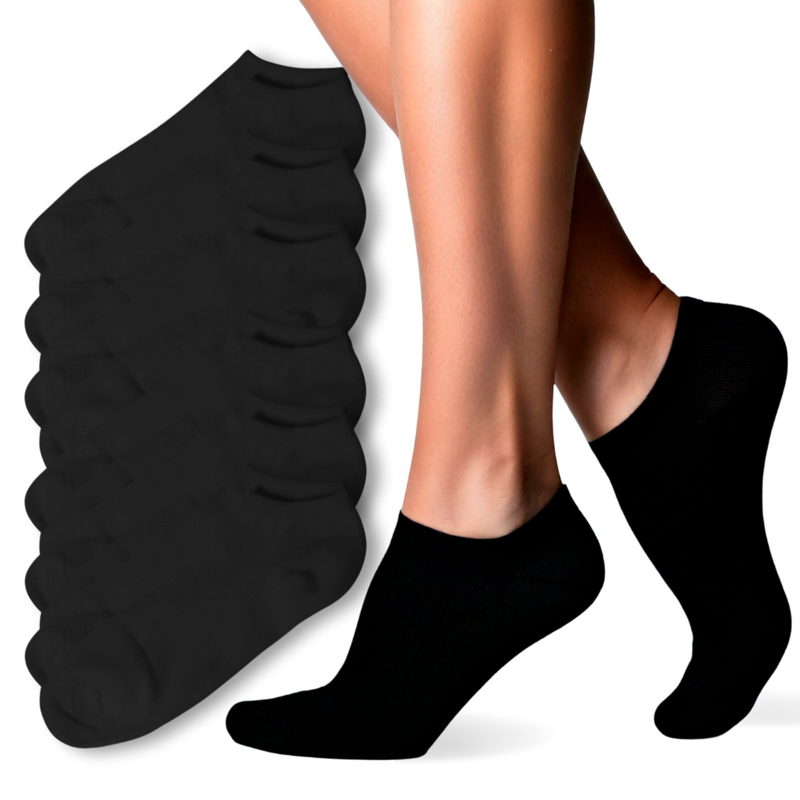 Kit 6 Pares Meia Soquete Feminina Cano Baixo Respirável Preto