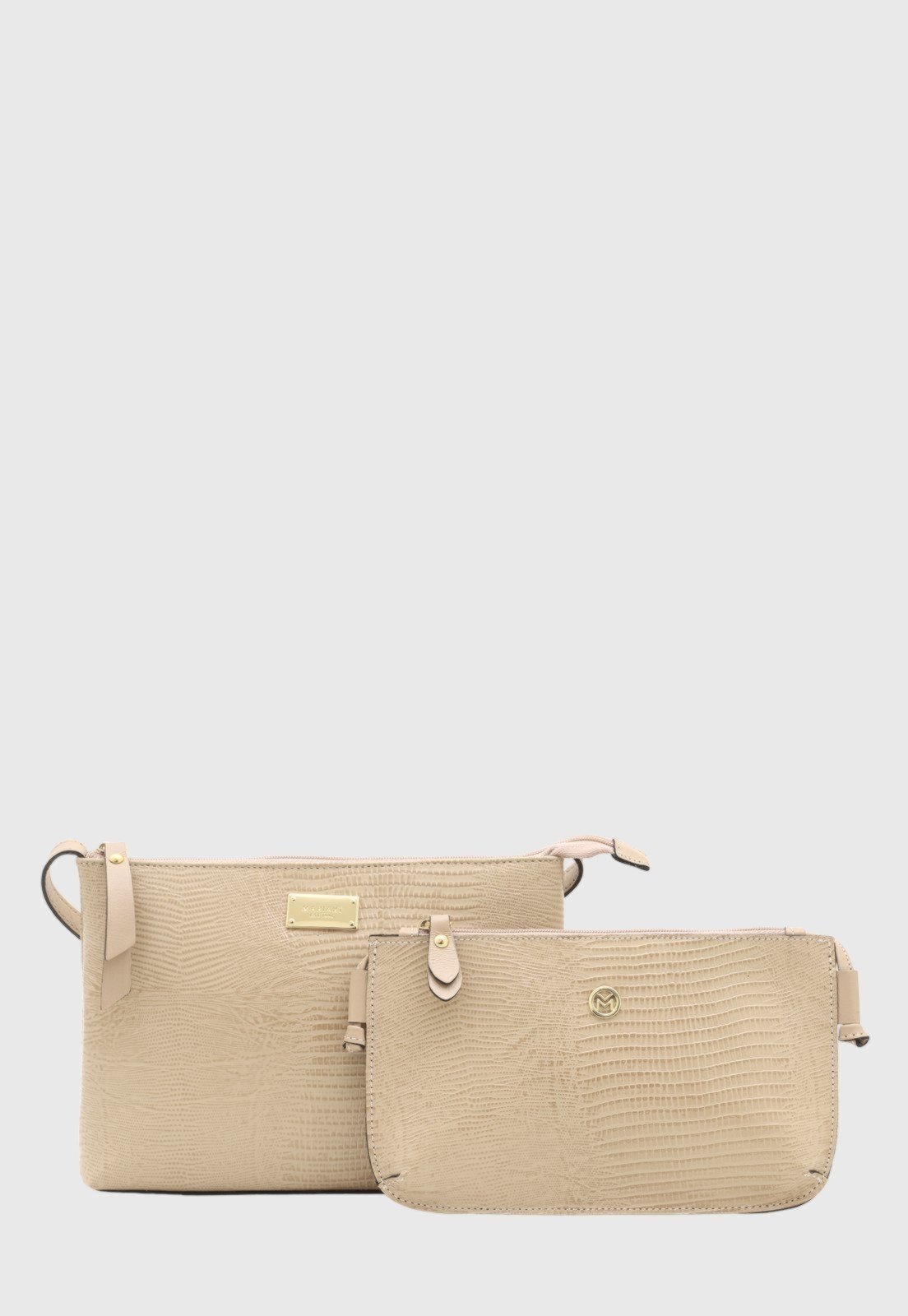 Kit Bolsas Couro Mariart 2190MRT + 201LMRT Nude