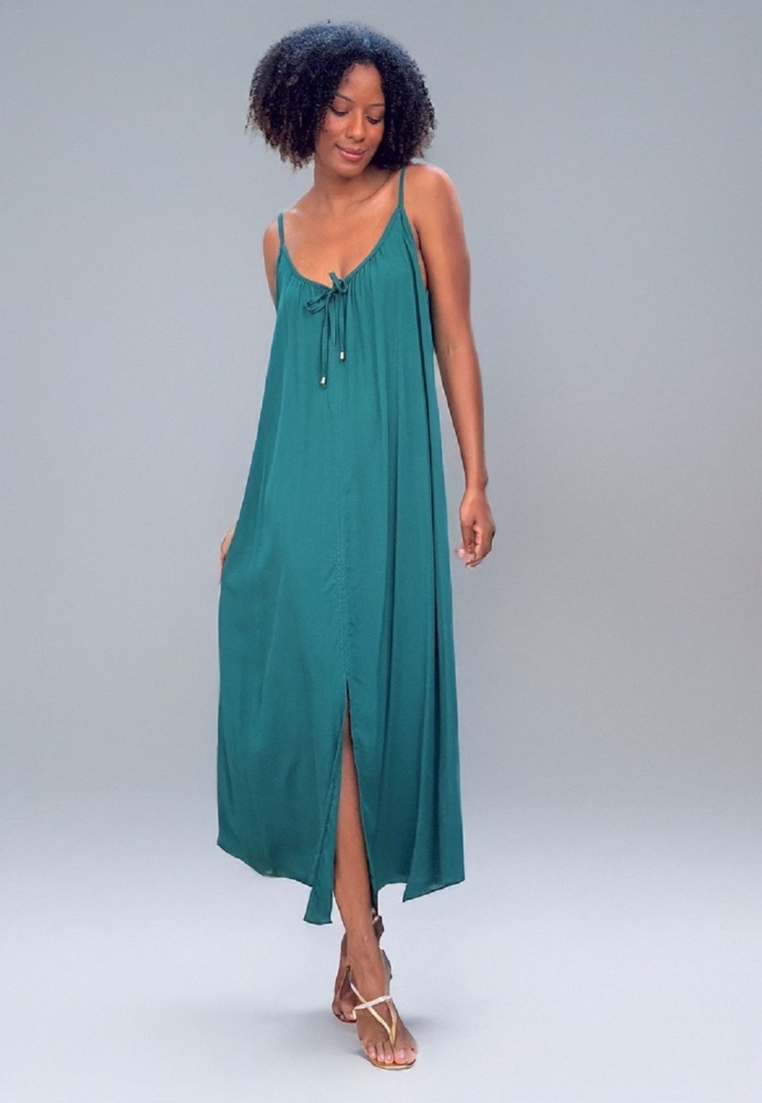 Vestido Midi Amplo Verde