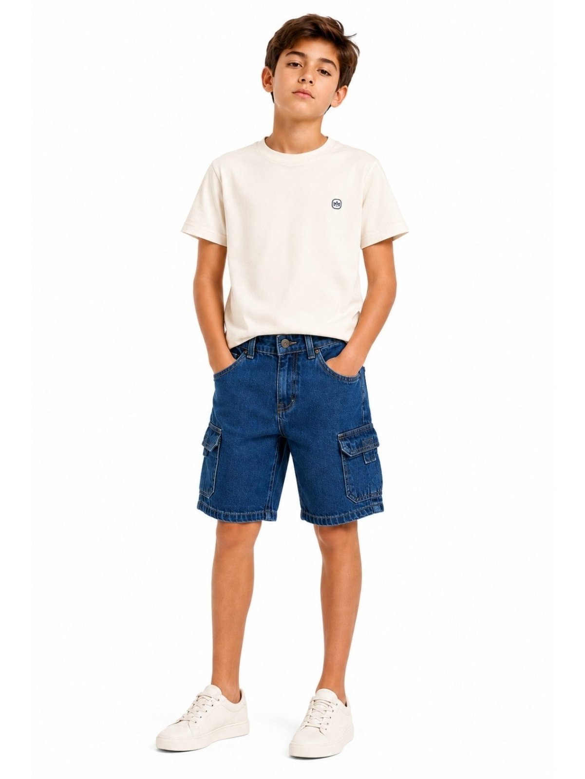 Infantil - Bermuda Jeans Cargo Crawling Masculina