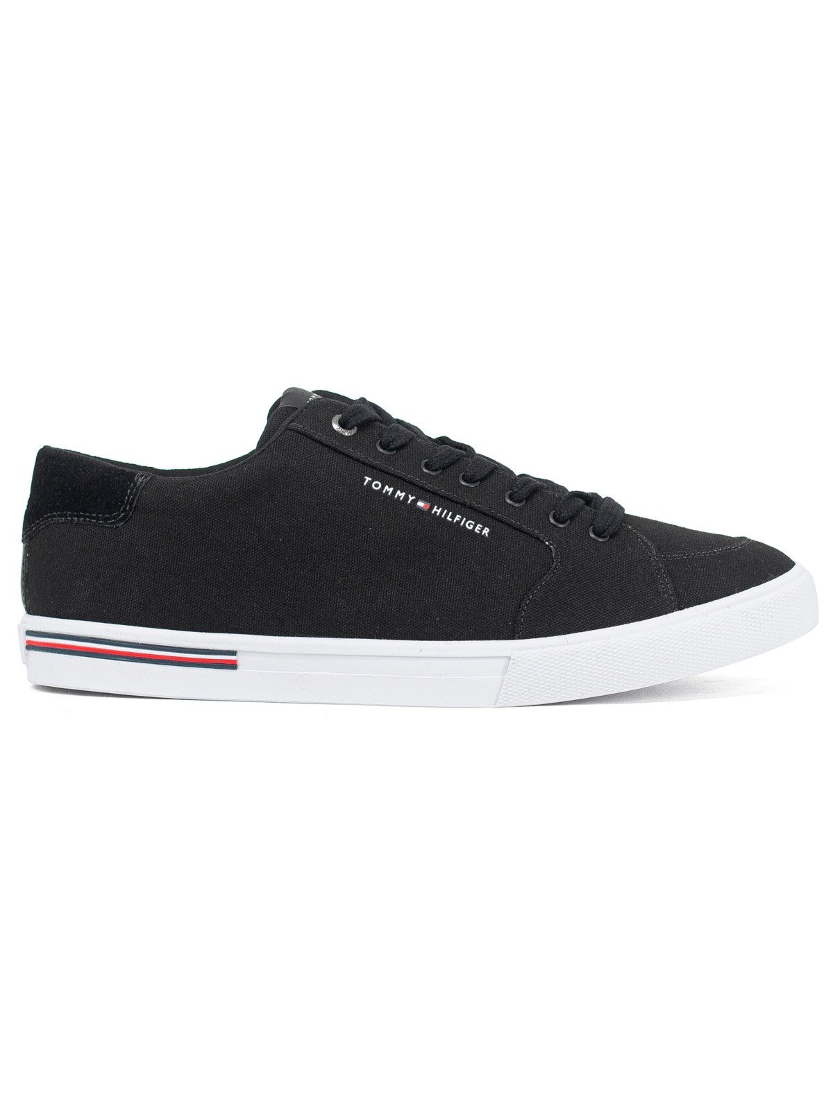 Tênis Masculino Tommy Hilfiger Casual New Harrington Confortável Preto Black
