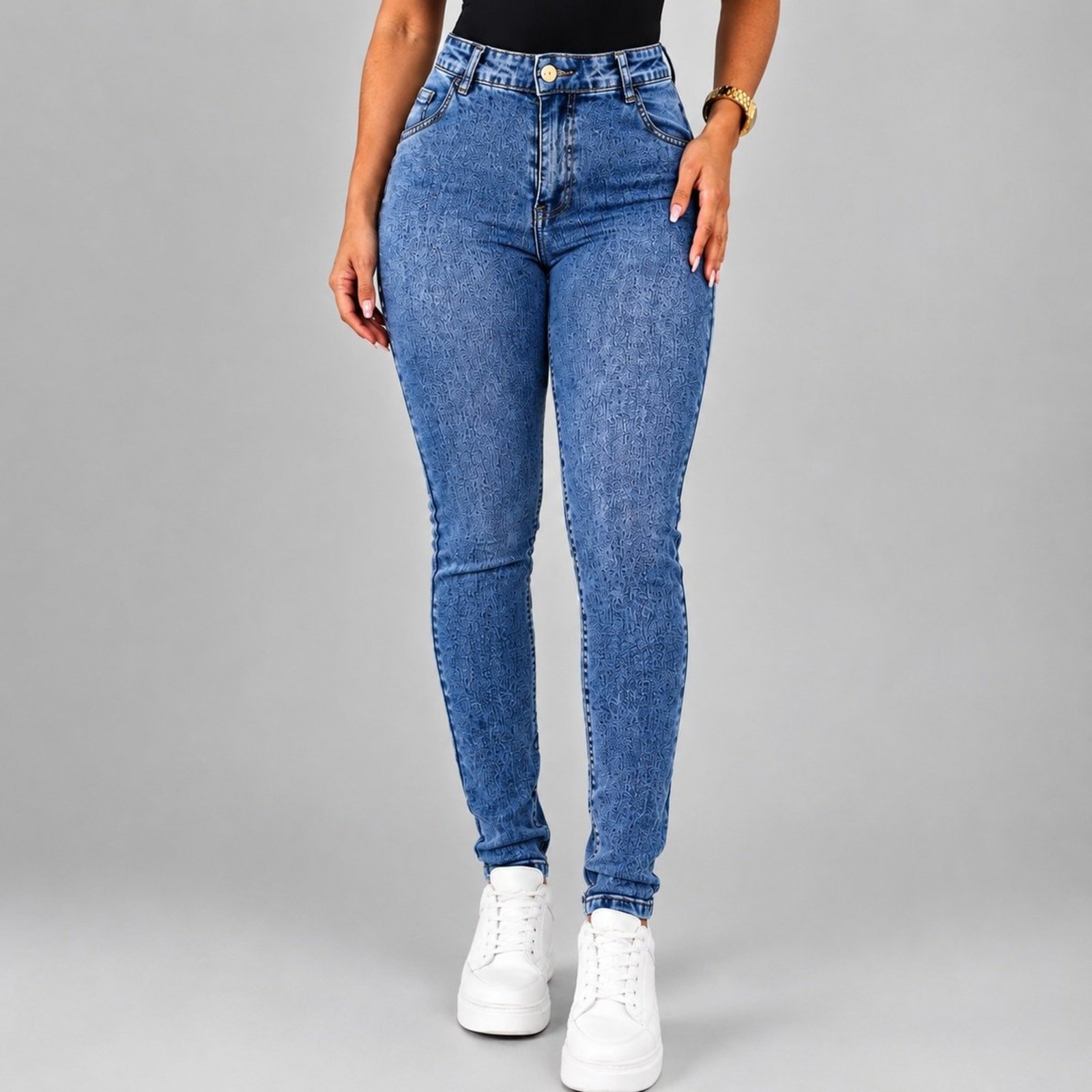 Calça Jeans Feminina Skinny Cintura Intermediária Clara Modeladora