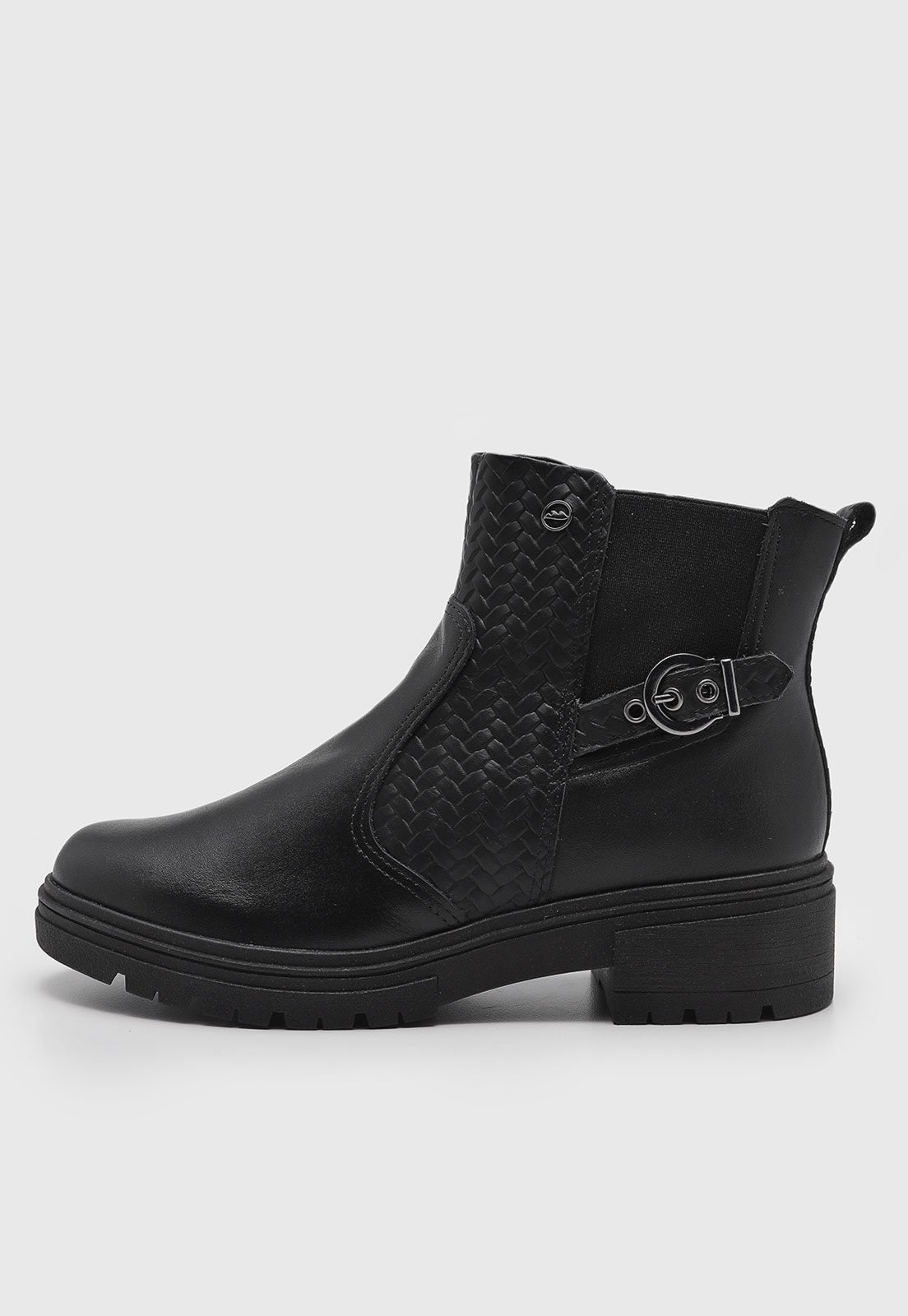 Bota Chelsea Dakota Baixa Fivela Preta