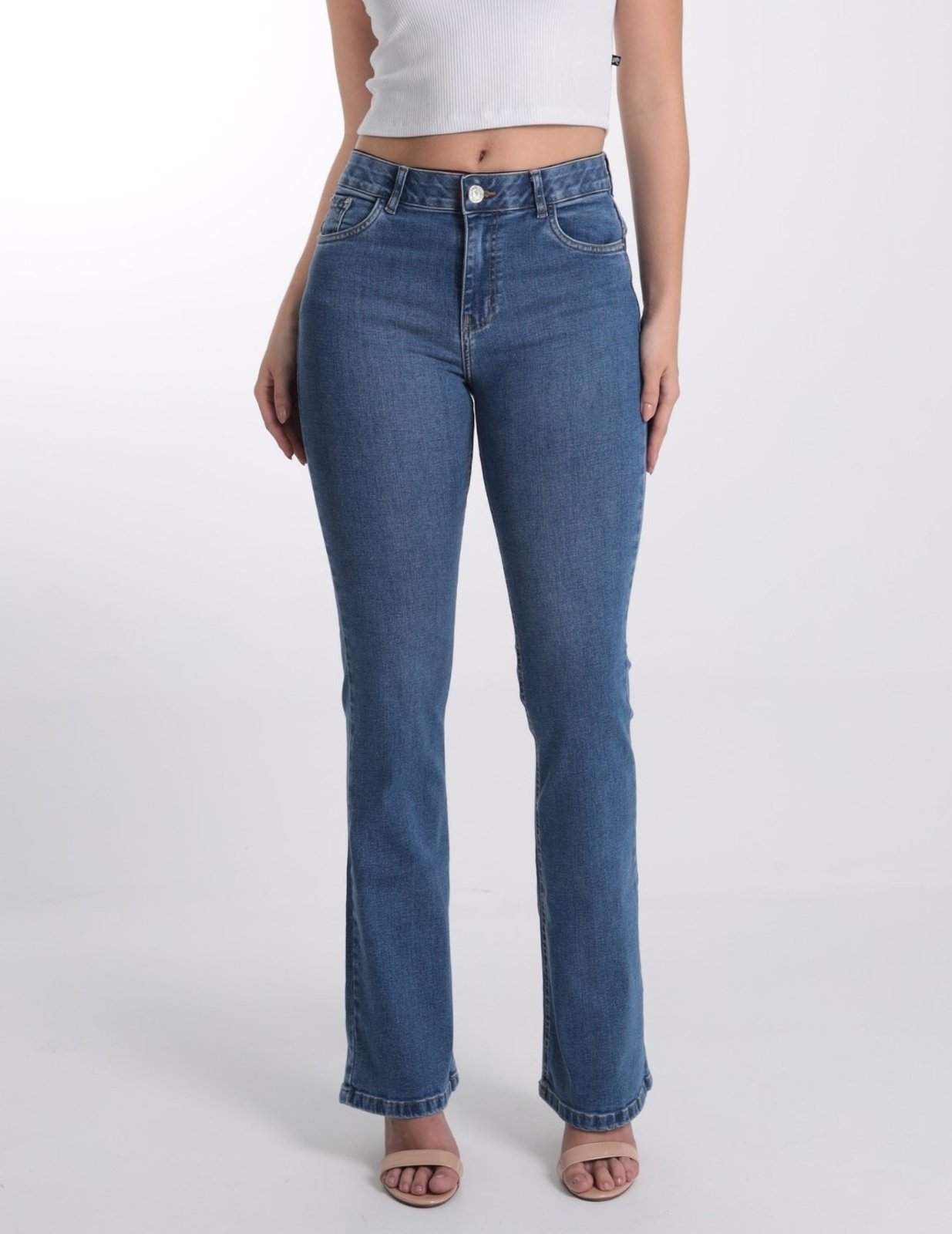 Calça Flare Jeans Cós com Elástico Personalizado Revanche-CA.FEM.00045