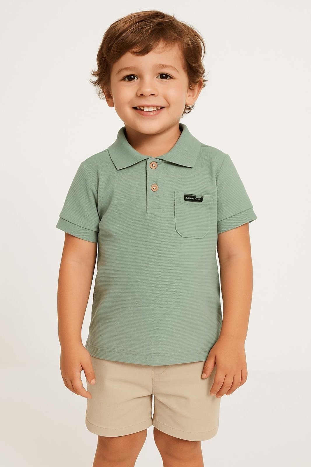 Infantil - Polo Manga Curta Para Menino - VERDE