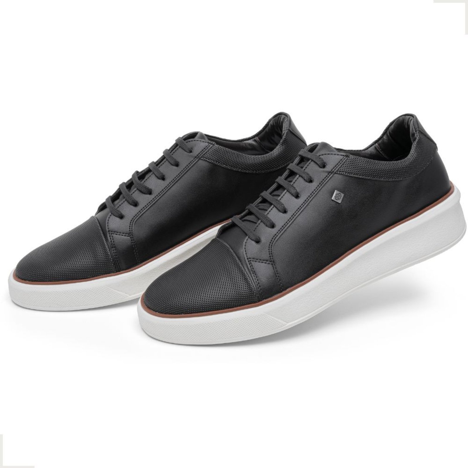 Sapato Casual Tênis Moderno Masculino com Cadarço Confortavel Bertelli Preto