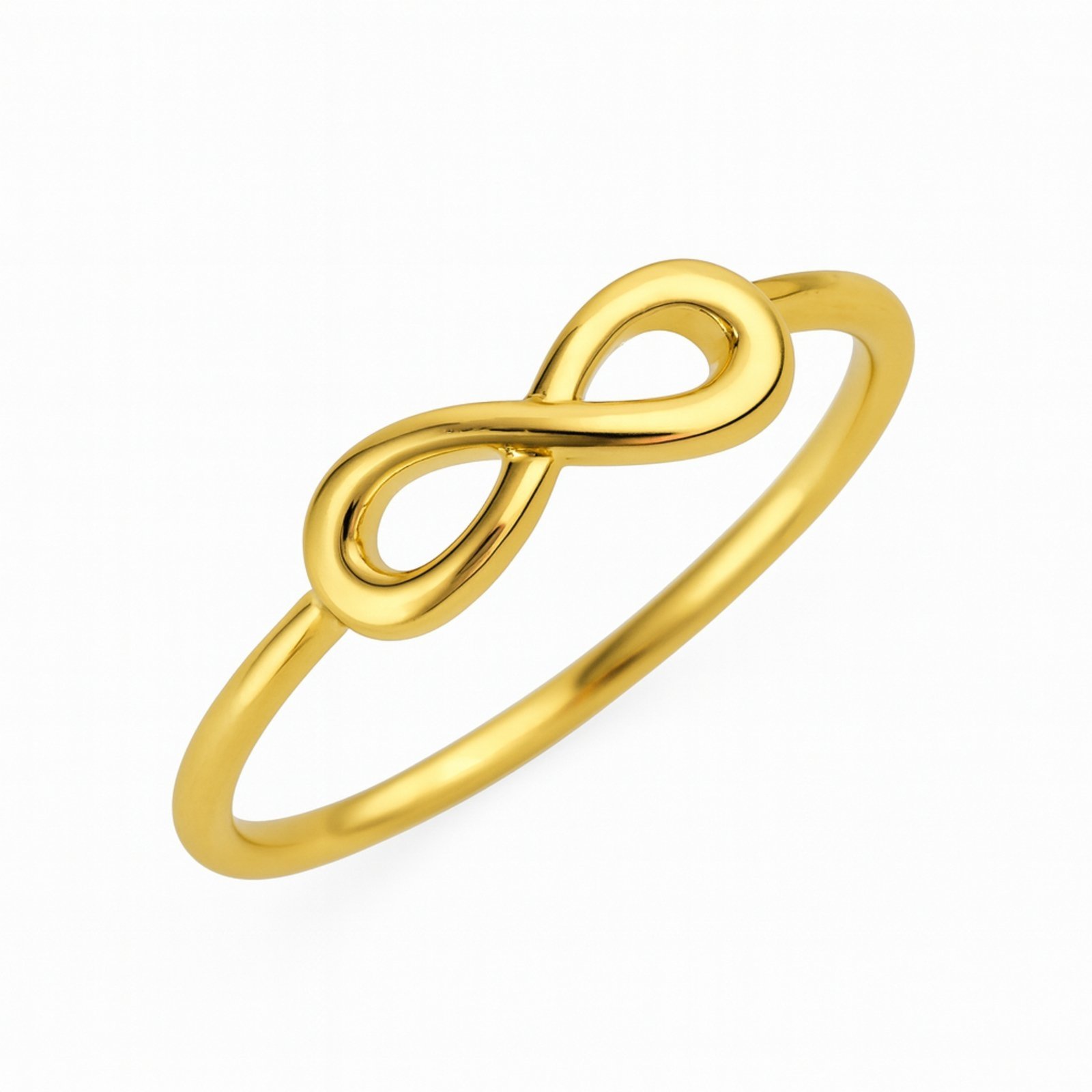 Anel Vih Triny Nó Infinito Banhado a Ouro Dourado