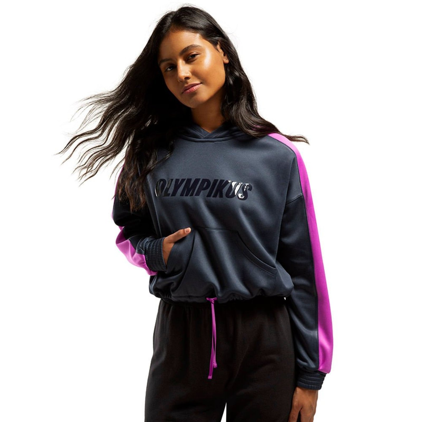 Moletom Cropped Olympikus Feminino P Azul