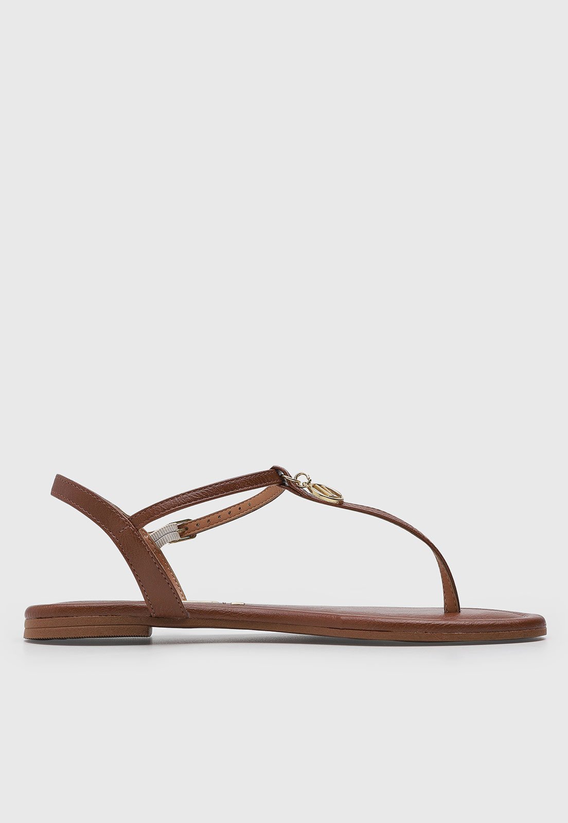 Vista 3 Rasteira Feminina Vizzano Detalhe Metálico marrom VIZZANO marrom