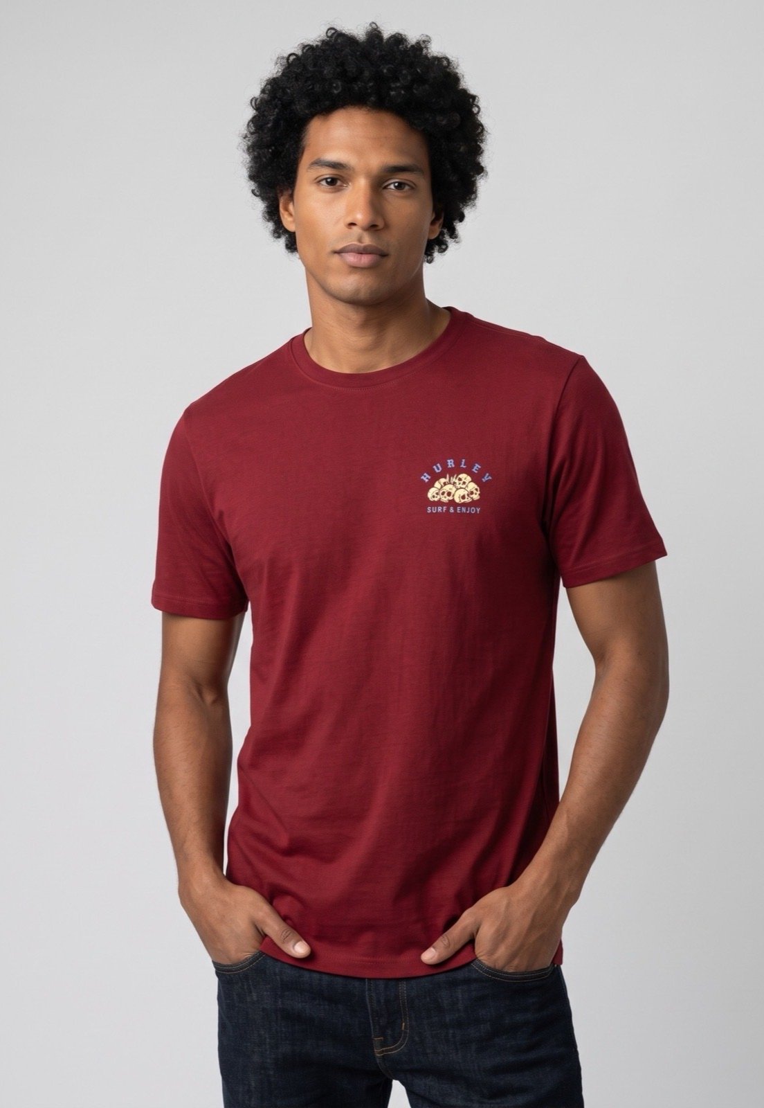 Camiseta Masculina Hurley Silk Sea Monster Vermelha