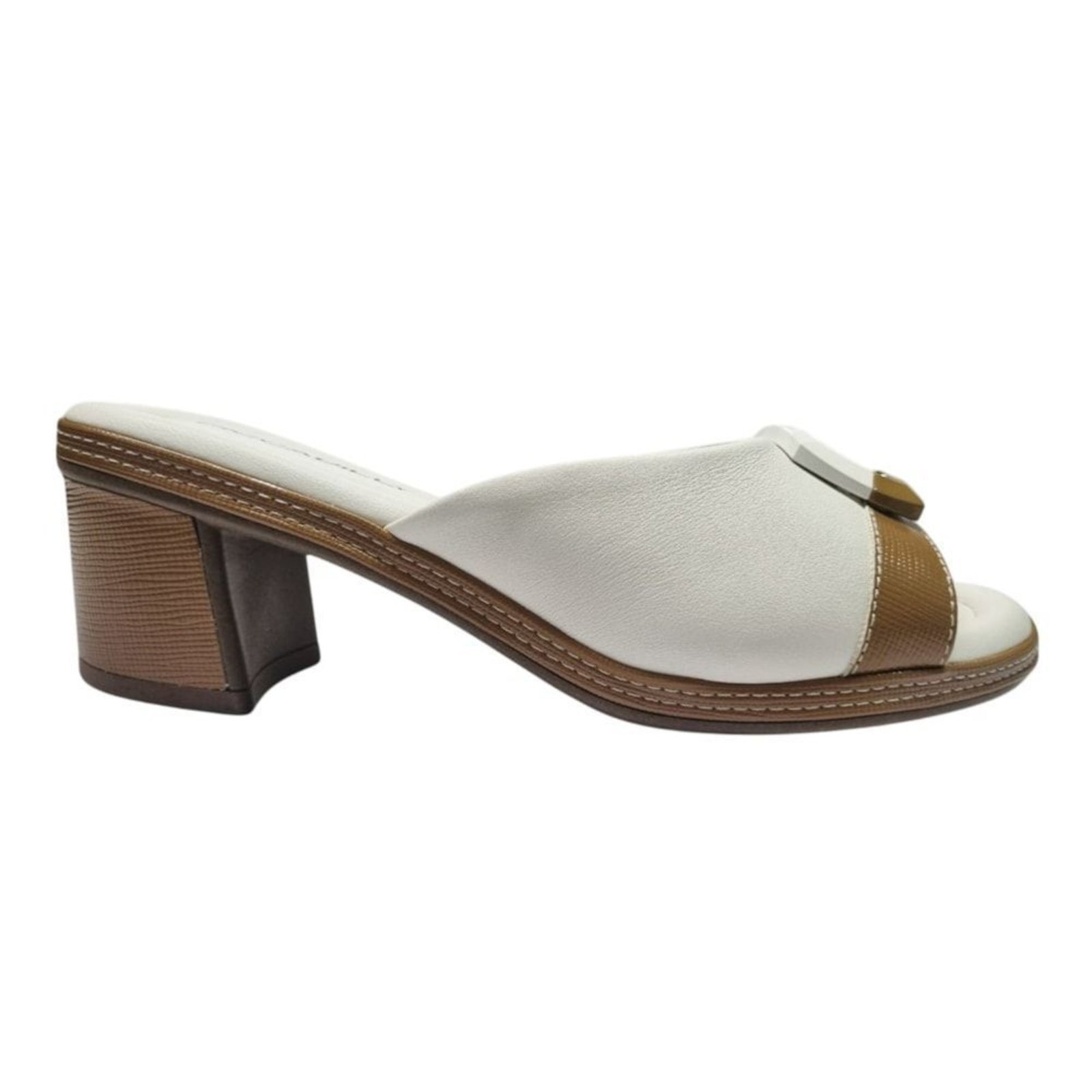 Tamanco Piccadilly Paola Salto Médio Feminino – Branco – piccadilly