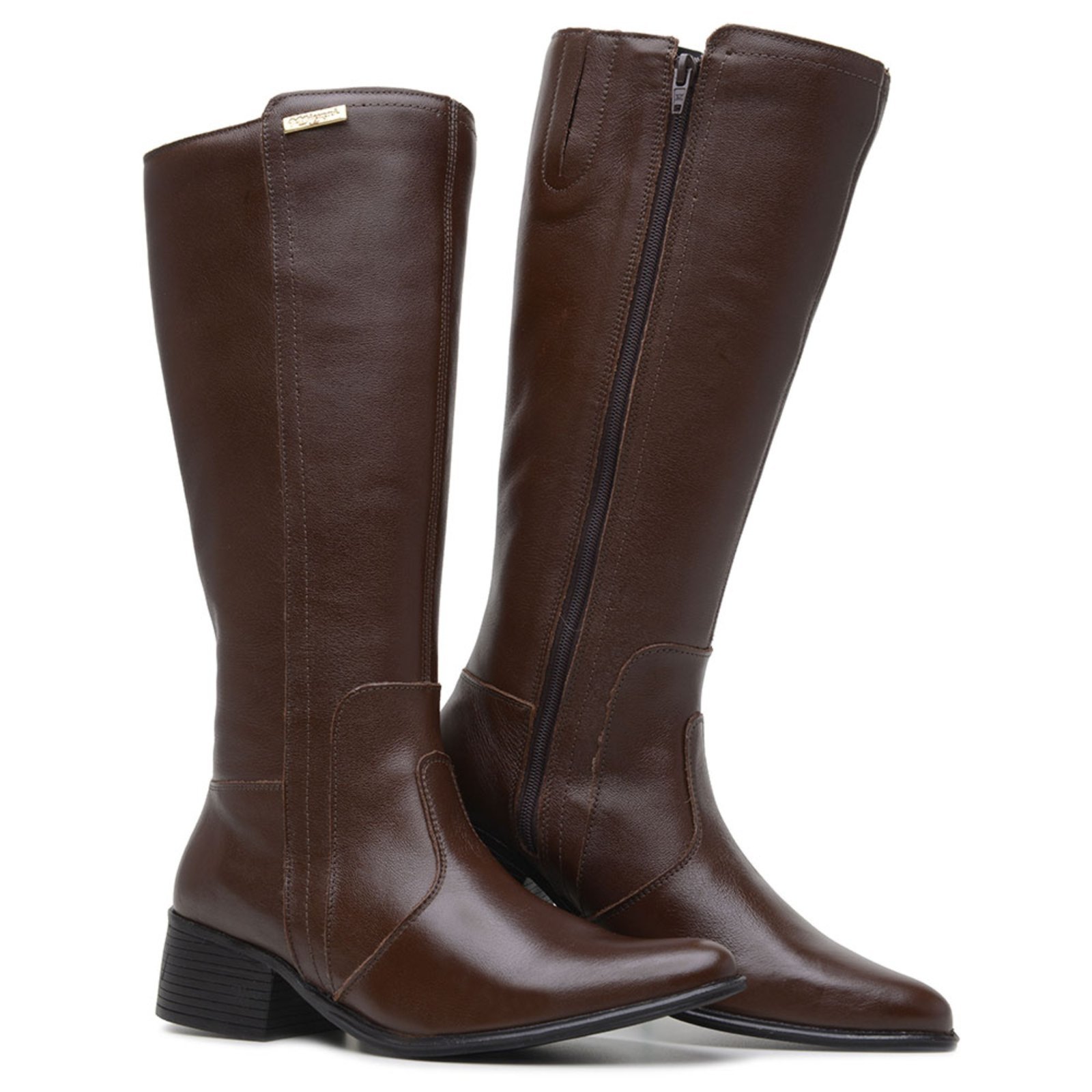 Vista 3 Bota Montaria Mr. Gutt Salto Grosso de Couro Chocolate marrom Mr. Gutt marrom
