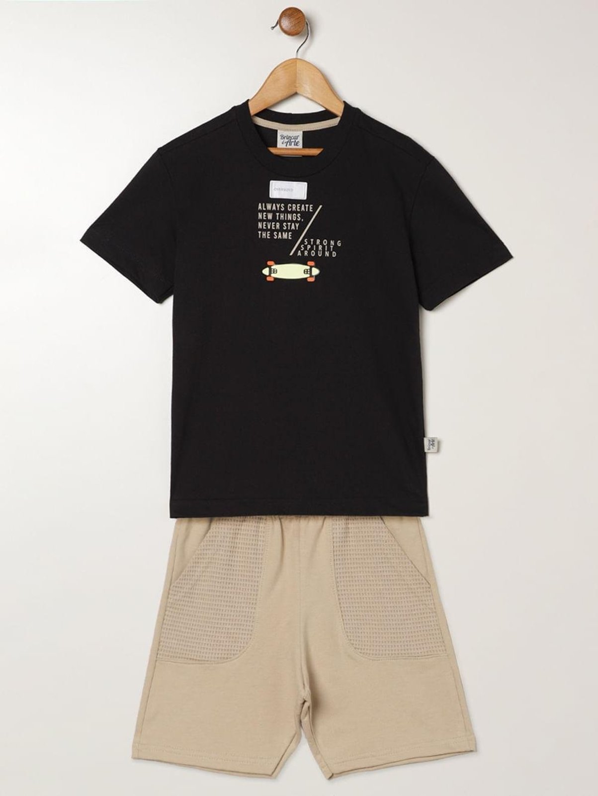 Infantil - Conjunto Curto Para Menino - PRETO
