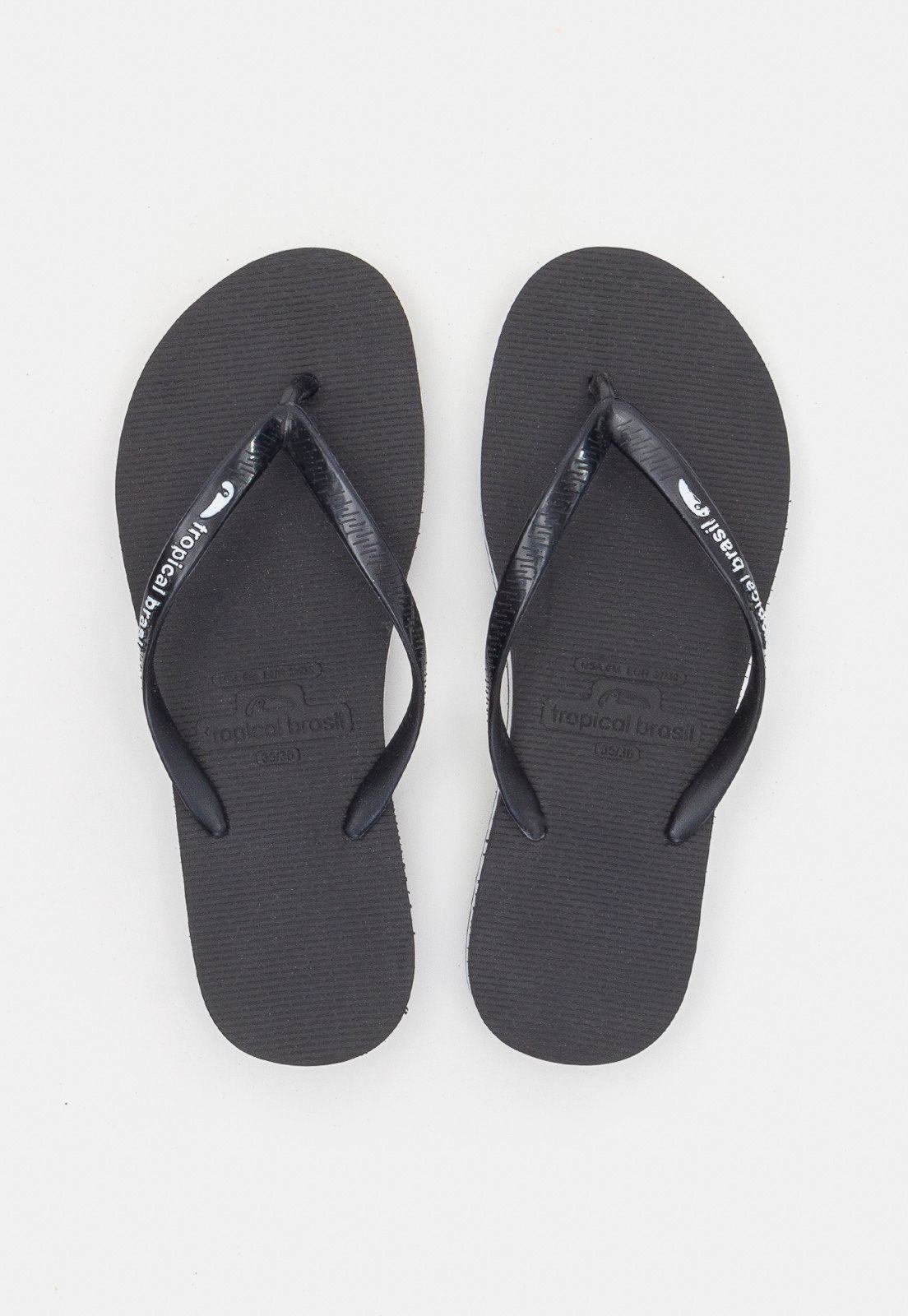 Chinelo Tropical Brasil Tamanco Preto com Branco