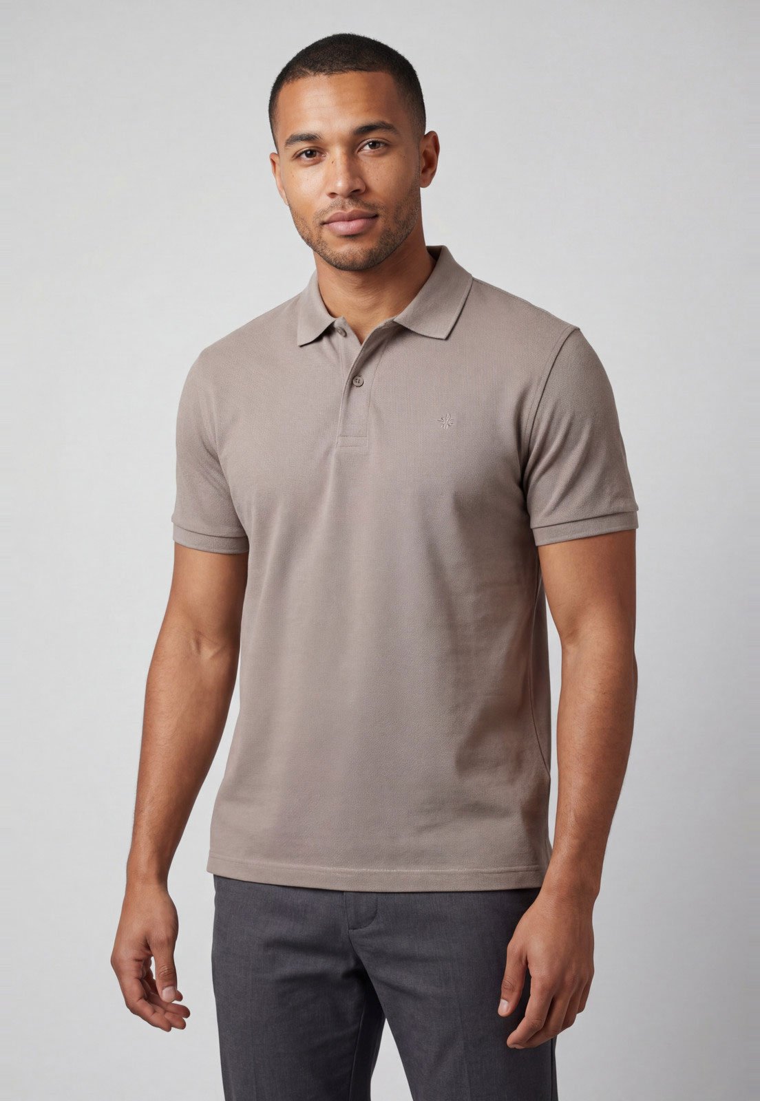 Polo Masculina Dudalina Tradicional Marrom