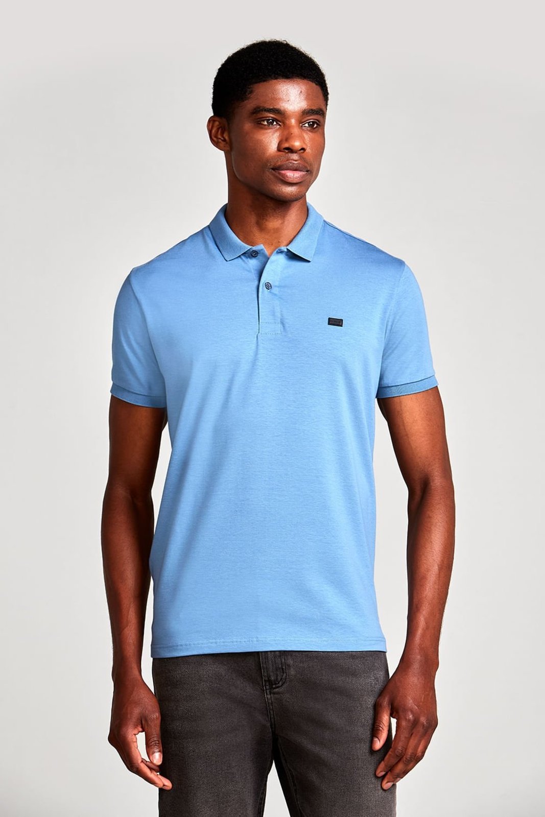 HIGHSTIL Camisa Polo Malha Slim Fit - Azul