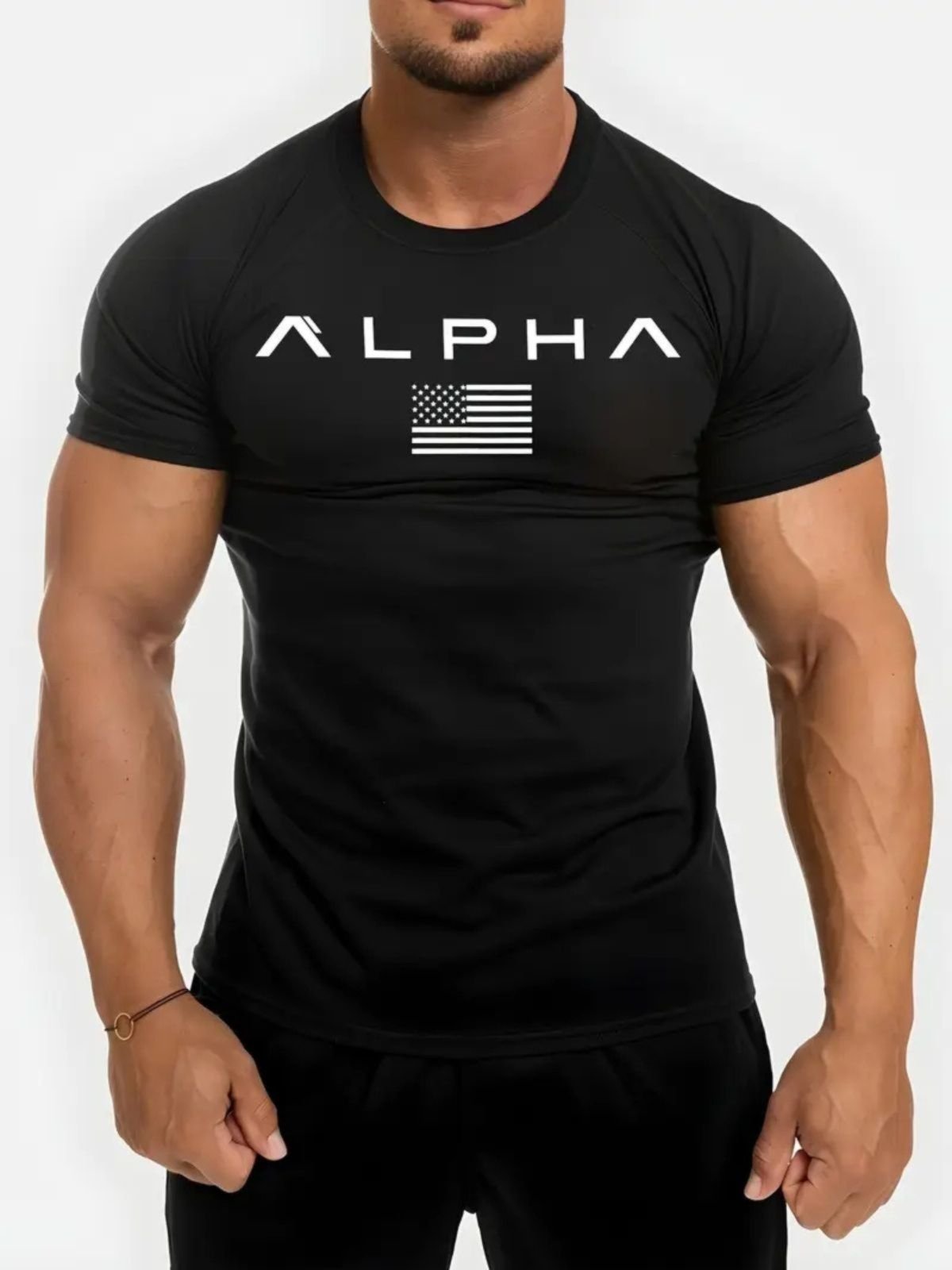 Camiseta Estampada Alpha Safira Moda Algodão Preto