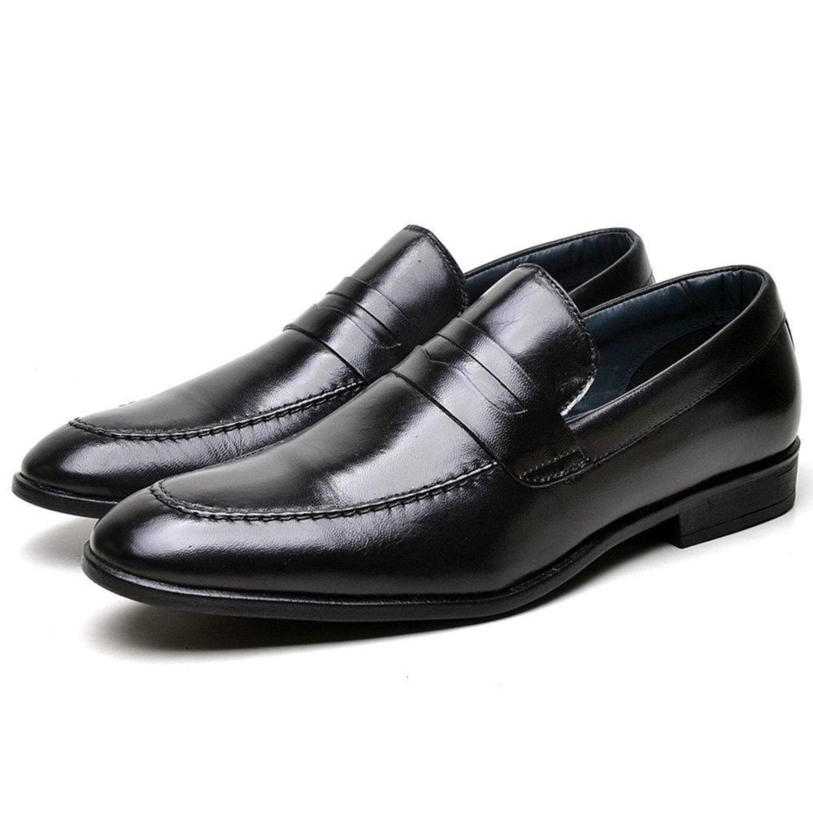Sapato Social Mocassim Loafer Manutt Couro Elegante Preto