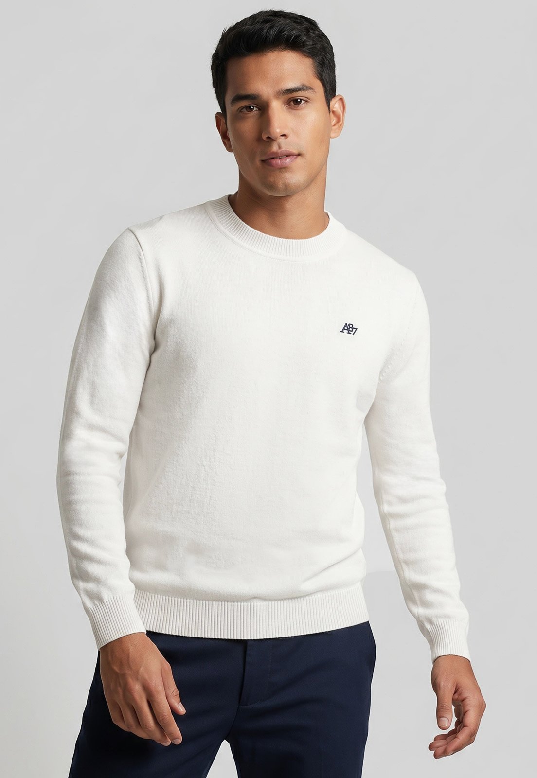 Suéter Masculino Aeropostale Logo Off White