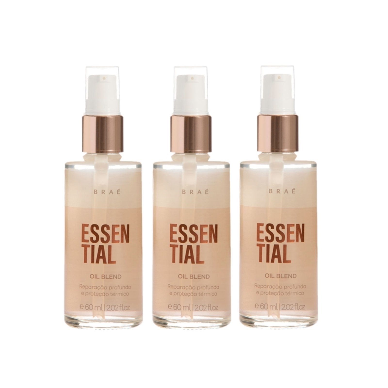 Kit Braé Essential Oil Repair – Óleo Reparador 60 ml (3 unidades)