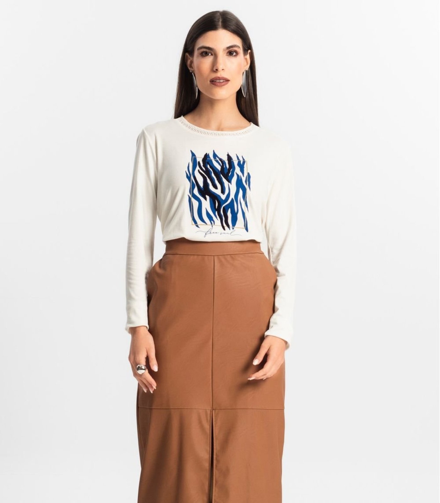Blusa Manga Longa Endless Bege